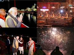 PM Modi in Varanasi: क्रूज पर सवार होकर पीएम मोदी ने देखी गंगा आरती, इन राज्यों के मुख्यमंत्री भी रहे साथ मौजूद