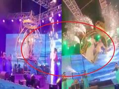 Watch Video | ஆபத்தில் முடிந்த பிரம்மாண்ட கல்யாணம்.. அந்தரத்தில் பறந்த மணமக்கள்... அலறியடித்த கூட்டம்!