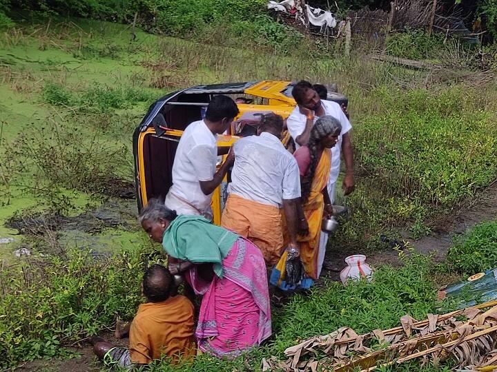 Villupuram pmk party meeting: Many people were injured when the Auto overturned ஒரு ஆட்டோவில் 11 பாமகவினர் பயணம்... கார் மோதி தலைக்குப்புற கவிழ்ந்ததில் அனைவரும் படுகாயம்!