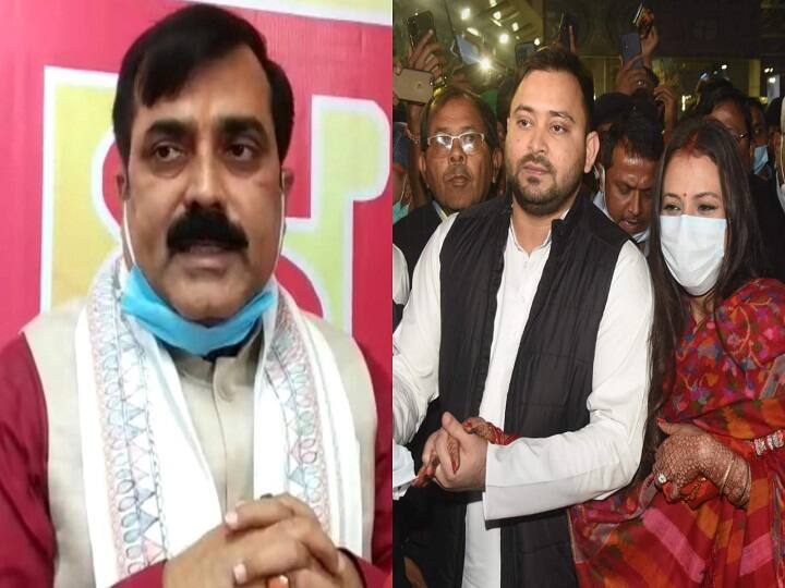 Minister Jivesh mishra took a pinch on Tejashwi's marriage, said- now he will remain in Bihar, rachel has come now ann Tejashwi Yadav Wedding: तेजस्वी की शादी पर नीतीश के मंत्री ने ली चुटकी, कहा- अब बिहार में ही रहेंगे नेता प्रतिपक्ष, दुल्हनिया जो आ गई