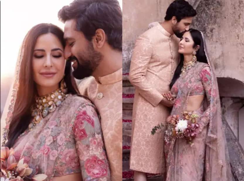 Did You Know Katrina Kaif Couture Sari Took Over 1800 Hours To Handcraft Katrina Vicky Wedding Dress : कतरिनाच्या प्री-वेडिंग साडीसाठी लागले तब्बल 1800 तास, 40 कामगारांनी केली मेहनत