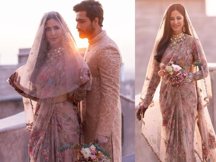 katrina kaif beautiful floral sabyasachi saree takes 1800 hours to make know all the details Katrina Kaif Saree: 1800 घंटे में बनकर तैयार हुई कैटरीना कैफ की फूलों से जड़ी ये साड़ी, बनाने में लगे इतने कारीगर