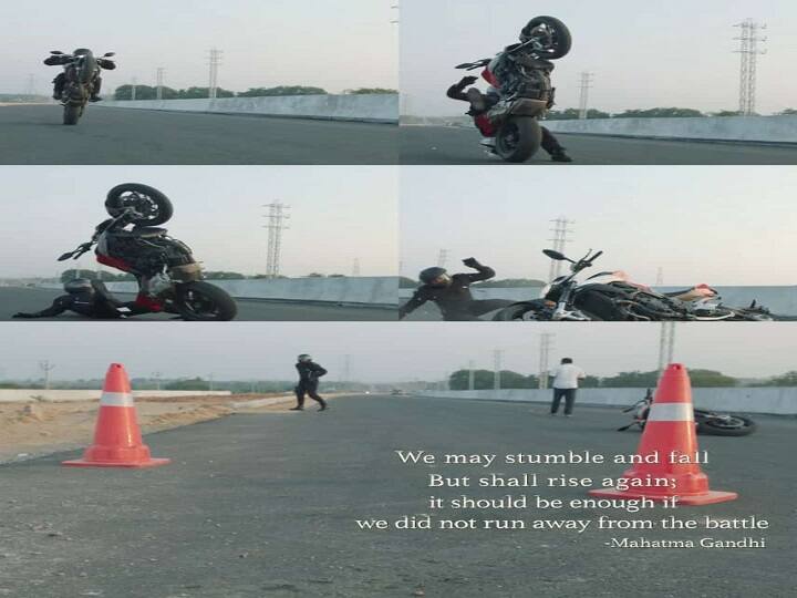 Valimai Making Video, Ajith Bike skidded while making Stunt Scene, Fans Celebrating Ajith Kumar Valimai Making Video | வெறித்தனமான சேஸிங்... பதறிய பார்வையாளர்கள்! விழுந்த வேகத்தில் எழுந்து ஸ்டண்ட் செய்த ஏ.கே..