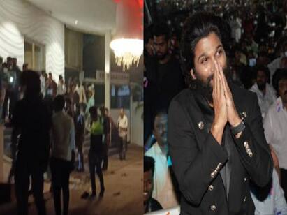 Tension prevails after Allu Arjun fans protest in Madhapur Allu Arjun fans: ‛இனி அசம்பாவிதம் நடக்காமல் பார்த்துக் கொள்கிறேன்’  -வருத்தம் தெரிவித்த அல்லு அர்ஜூன்!