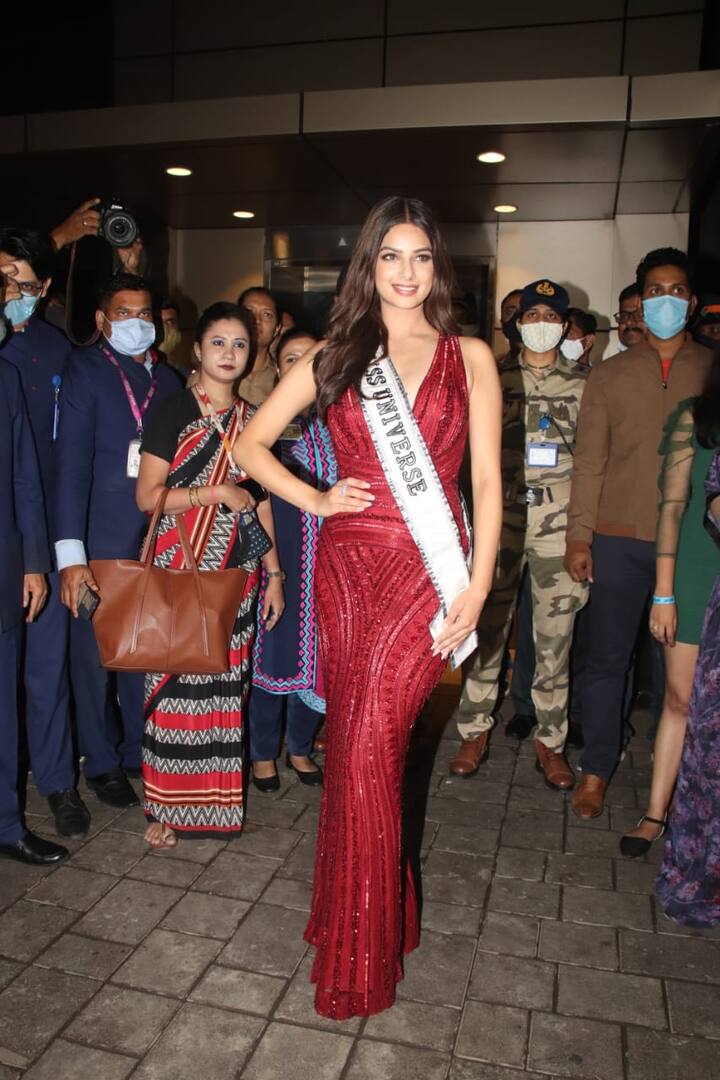 Miss Universe 2021 Harnaaz Sandhu Returns To India After Winning Pageant