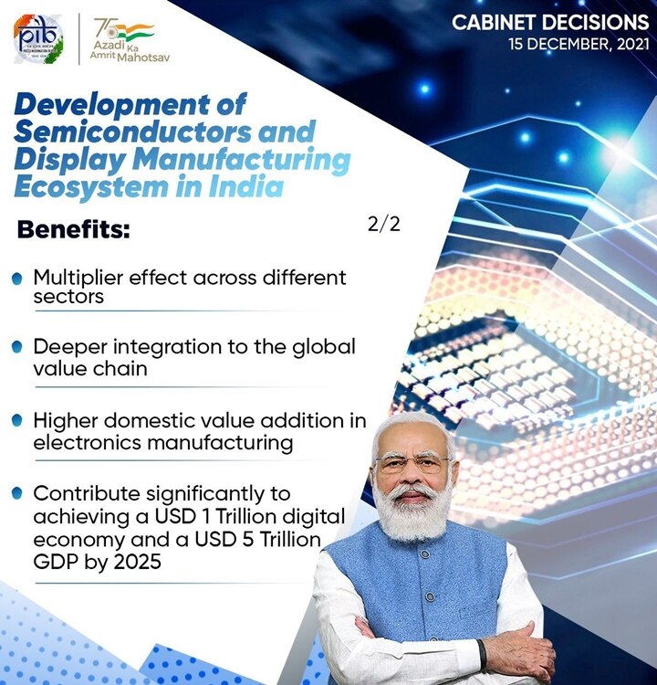 Cabinet Approves PLI Scheme For Semiconductor Manufacturing Worth Rs 76,000 Crore