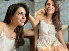 Samantha Ruth Prabhu Photos: सोफे पर बैठकर सामंथा ने फ्लॉन्ट की अपने नाम की ज्वैलरी, खूबसूरती देख दीवाने हुए फैंस