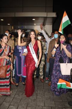 Miss Universe 2021: মুম্বই ফিরলেন 'মিস ইউনিভার্স' হরনাজ কৌর সান্ধু, বিশ্ব সুন্দরীকে দেখতে ভিড়