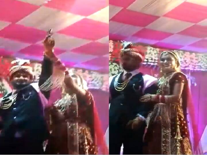 Viral Video of Harsh Firing couple fires at their wedding day in UP Ghaziabad video is viral now Watch: शादी में दूल्हा-दुल्हन ने की हर्ष फायरिंग, वीडियो वायरल होने के बाद फंसी मुसीबत में जान