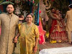 Tejashwi Yadav Wedding: बेटे की शादी में गोल्डन साड़ी पहने नजर आईं राबड़ी देवी, देखिए तेजस्वी-रेचल की शादी की अनदेखी तस्वीरें