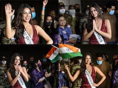 Miss Universe 2021 Harnaaz Sandhu: ਮੁੰਬਈ ਪਹੁੰਚੀ ਮਿਸ ਯੂਨੀਵਰਸ-2021 ਹਰਨਾਜ਼ ਸੰਧੂ ਦਾ ਹੋਇਆ ਭਰਵਾਂ ਸਵਾਗਤ