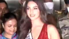 Mumbai Airport पर Miss Universe Harnaaz Sandhu का जोरदार स्वागत, लोगों का उमड़ा हुजूम । HINDI NEWS