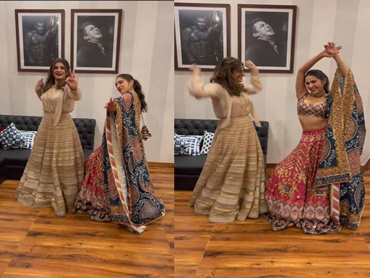 Sara Ali Khan dance on chakachak song with Raveena Tandon , akshay kuamar, dhanush starrer atrangi Re will be released on 24th December Atrangi Re के गाने पर Raveena Tandon संग Sara Ali Khan का चकाचक डांस, देखकर आ जाएगा मज़ा