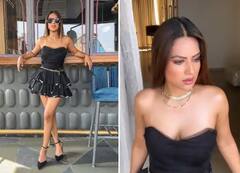 Nia Sharma Photo: બ્લેક ઓફ શોલ્ડર શોર્ટ ડ્રેસમાં જોવા મળી નિયા શર્મા, જુઓ શાનદાર તસવીરો