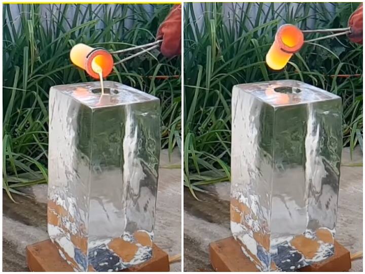 Watch: What happened when boiling lava was placed on ice? This amazing video is nothing less than a wonder! Watch: क्या हुआ जब बर्फ पर रखा गया खौलता हुआ लावा? अजूबे से कम नहीं ये हैरतअंगेज वीडियो!