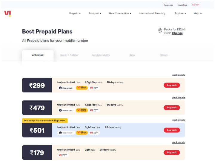 Vi launch 4 new unlimited prepaid plan of Rs 155 239 666 and 699 check here the benefits and more Vi Prepaid Plans: Airtel-Jio को टक्कर देने के लिए Vi ने लॉन्च किए सस्ते प्लान, जानिए किसमें क्या मिलेगा