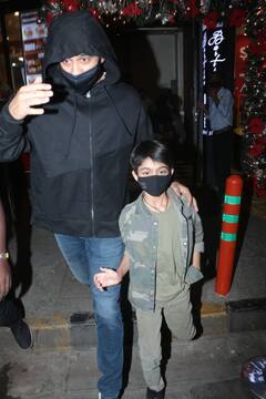 PICS: Shilpa Shetty's Husband Raj Kundra Hides Face In Black Hoodie As He Steps Out With Son Viaan