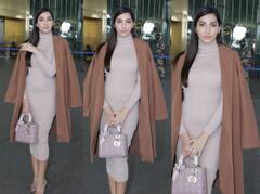 Nora Fatehi Photos: स्टाइलिश बॉडीकोन आउटफिट में एयरपोर्ट पर स्पॉट हुईं नोरा फतेही, अदाओं से किया फैंस को घायल