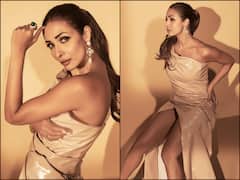 PICS | Malaika Arora’s Sultry Look In Nude Bodycon Thigh-High Slit Dress