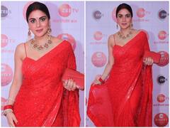 Shraddha Arya Photos: ये लाल इश्क! रेड साड़ी, माथे पर बिंदी और मांग में सिंदूर भर अप्सरा से कम नहीं लगीं श्रद्धा आर्या