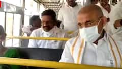 పల్లెవెలుగు బస్సులో మంత్రి చెల్లుబోయిన