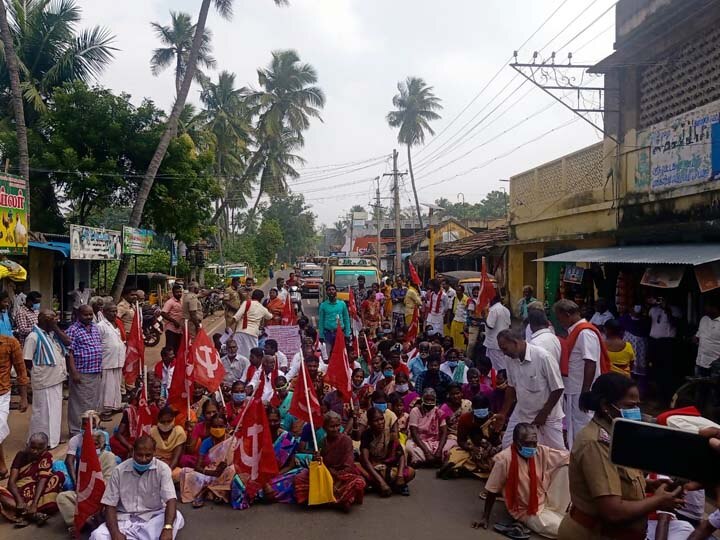 தஞ்சாவூர்: அய்யம் பேட்டை வழியாக கபிஸ்தலத்திற்கு பேருந்துகளை இயக்க கோரி சாலை மறியல்