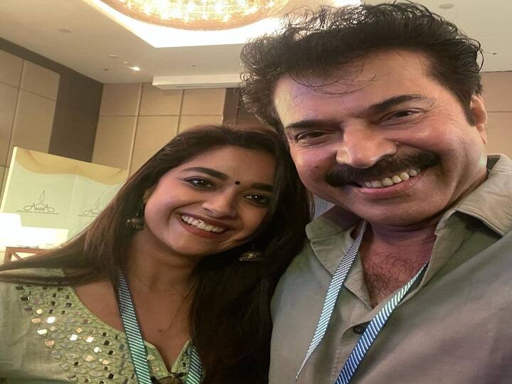 AMMA Election Results Keerthi Suresh poses with malayalam stars mohanlal- See Photos AMMA Election: முதல் முறை... அருமையான தருணம்...! பூரிப்பில் கீர்த்தி சுரேஷ் வெளியிட்ட புகைப்படங்கள்!