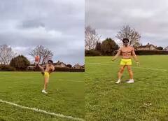 कड़ाके की ठंड में शर्टलेस होकर फुटबॉल खेल रहे Tiger Shroff ने मारी ऐसी किक, कमाल देख रह जाएंगे दंग