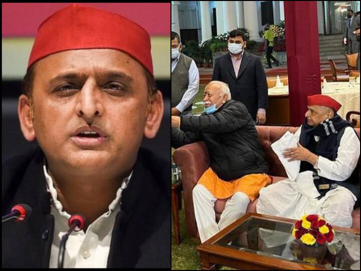 Akhilesh Yadav statement on Viral Pic Of RSS Mohan bhagwat and SP Leader Mulayam Singh Yadav amid Uttar Pradesh election