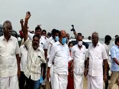 Watch video: ”குளத்தை நிரப்பியது திமுக; பொங்கல் வைப்பது அதிமுகவா? - மோதலில் பொள்ளாச்சி ஜெயராமனை நோக்கி செருப்பு வீச்சு