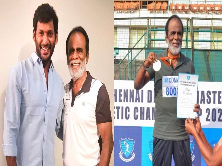 vishal feeling proud of his father g.k reddy vishal | ‛உங்கள நினைச்சு பெருமையா இருக்குப்பா..’  -83 வயதில் தந்தை செய்த சாதனையால் நெகிழ்ந்த விஷால்!