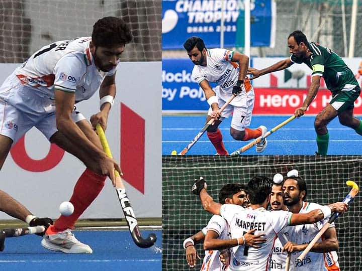 आशियाई चॅम्पियन्स ट्रॉफीमध्ये भारताने तिसरं स्थान मिळवलं आहे. सेमीफायनलमध्ये पराभूत होऊनही भारताने पाकला मात दिल्यामुळे भारत तिसरा आला आहे. (Photo:@TheHockeyIndia/Twitter)