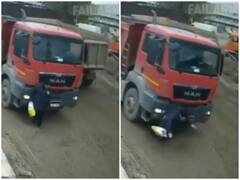 Watch: भयानक सड़क दुर्घटना में भी बची महिला की जान, यूजर्स हुए दंग
