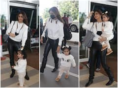 Shilpa Shetty's TWINS With Baby Daughter Samisha At The Airport- See Pics