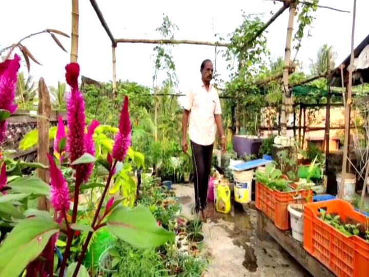 Retired sub Inspector of Police who has done the crop without spending a penny பைசா செலவின்றி மாடித்தோட்டத்தில் மகசூல் பெருக்கும் ஓய்வு பெற்ற காவலர்
