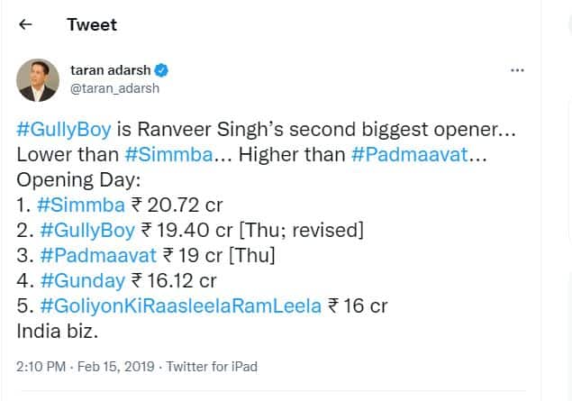 It remains to be seen if '83' will emerge as Ranveer Singh's biggest opener or not. Rohit Shetty's 'Simmba', which also starred Sara Ali Khan, became Singh's highest-earning opening film of his career. Trade experts are hopeful that '83' will surpass all the expectations as it has received positive reviews from the critics.