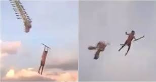 Viral Video of Man Who flew away with the Kite in Sri Lanka Jaffna ਜਦੋਂ ਪਤੰਗ ਨਾਲ ਉੱਡ ਗਿਆ ਵਿਅਕਤੀ, ਵੀਡੀਓ ਹੋਈ ਵਾਇਰਲ