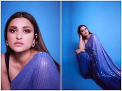 Parineeti Chopra Photos: ब्लू सीक्वेंस साड़ी में परिणीति चोपड़ा ने बरपाया कहर, अदाओं से बहन Priyanka Chopra को दी मात