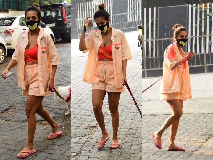 Malaika Arora Latest Photos Actress Spotted In Mumbai Bandra Without Makeup  In Short Dress | Malaika Arora Photos: शॉर्ट्स और चप्पल में मलाइका अरोड़ा  डॉग को सैर कराने निकलीं, बिना मेकअप के