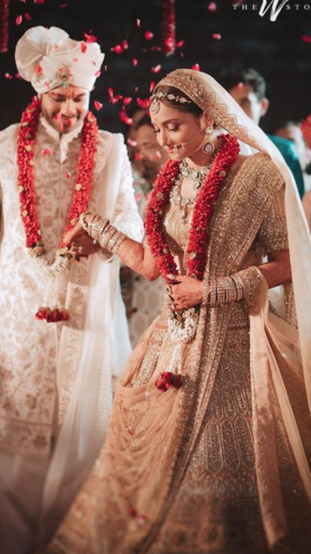 Bride in a beautiful red and gold Manish Malhotra lehenga | Manish malhotra  bridal, Bridal lehenga red, Latest bridal lehenga