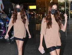 Tara Sutaria Airport Look: तारा सुतारिया के ग्लैमरस अंदाज ने लूटा सबका दिल, लॉन्ग टॉप और शॉर्ट्स पहने एयरपोर्ट पर आईं नजर