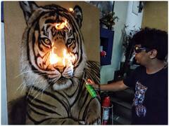 Shilpgram Fair Udaipur: कभी आग से पेंटिंग बनते देखी है? जानें इस आर्टिंस्ट को कहां से आया फायर पेटिंग का आइडिया