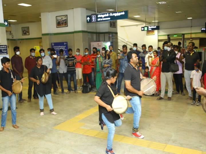 Metro Margazhi Edit  Music and Parai Performance at Chennai Metro Stations Chennai Metro Station: மெட்ரோ ரயில் நிலையங்களில் பறையிசை கலை நிகழ்ச்சிகள் - மெட்ரோ நிர்வாகம்