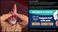 PM Modi Urges People To Donate To BJP's Party Fund, Hands Out ₹ 1,000 As Micro Donation