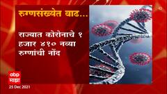 Omicron: देशात ओमायक्रॉनचा वाढता धोका,राज्यात कोरोनाचे नवे 1 हजार 410 रुग्ण : ABP Majha