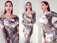 Nora Fatehi Photos: नशीली आंखों से नोरा फतेही कर रही हैं घायल, ऑफ शॉल्डर ड्रेस पहन यूं दिया ग्लैमरस पोज