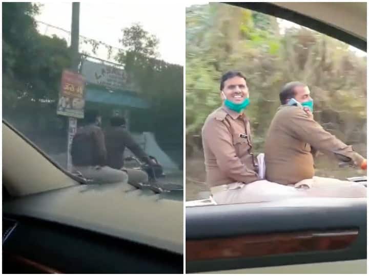 Watch: फोन पर बात करते हुए बिना हेलमेट के बाइक चला रहा था पुलिसकर्मी, IPS अफसर ने शेयर किया वीडियो IAS officer shared video of policemen riding bike without helmet Watch: फोन पर बात करते हुए बिना हेलमेट के बाइक चला रहा था पुलिसकर्मी, IPS अफसर ने शेयर किया वीडियो
