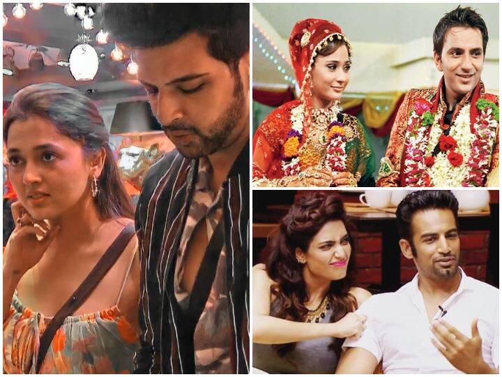 Bigg Boss Controversial Couples: बिग बॉस (Bigg Boss) टीवी का सबसे कॉन्ट्रोवर्शियल रियलिटी शो है. इसके 15 वें सीजन में जहां करण कुंद्रा (Karan Kundrra) और तेजस्वी प्रकाश (Tejasswi Prakash) की लव स्टोरी देखने को मिल रही है, वैसे ही हर सीजन में ऐसे रोमांटिक रिलेशन देखने को मिलते है, हालांकि इनमें से कुछ सालों दर साल टिके रहते हैं तो कुछ बिग बॉस के एंडिंग के साथ ही टूट जाते है.