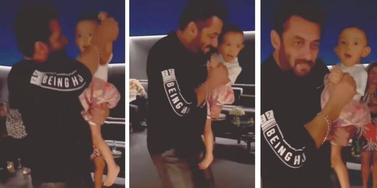 Salman Khan Adorable Video Dancing With Niece Ayat Is The Cutest Thing You'll See Today Salman Khan Video: খুদে আয়াতের সঙ্গে নাচে মাতলেন সলমন খান, ভাইরাল ভিডিও