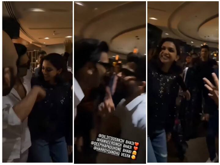Ranveer Singh और Deepika Padukone की न्यू ईयर पार्टी शुरू, Hardy Sandhu और Shikhar Dhawan के साथ जमकर थिरके लवबर्ड्स Ranveer singh deepika padukone hardy sandhu and shikhar dhawan jamming on diljit dosanjh song lover Ranveer Singh और Deepika Padukone की न्यू ईयर पार्टी शुरू, Hardy Sandhu और Shikhar Dhawan के साथ जमकर थिरके लवबर्ड्स